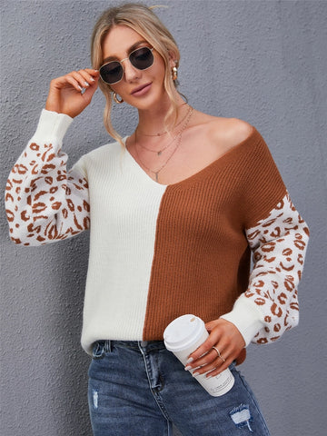 Split leopard Sweater