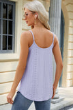 Eyelet Scoop Neck Ruched Cami