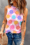 Flower Printed Round Neck Tank