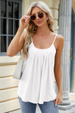 Eyelet Scoop Neck Ruched Cami