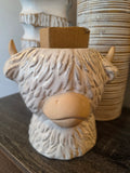 Large highland cow vase