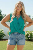 Sleeveless Wrap Front Tank