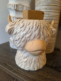 Large highland cow vase