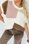 Color Block Cable-Knit Sweater Vest