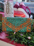 Turquoise Tooled Wallet