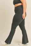 Kimberly C Full Size Slit Flare Leg Pants in Black