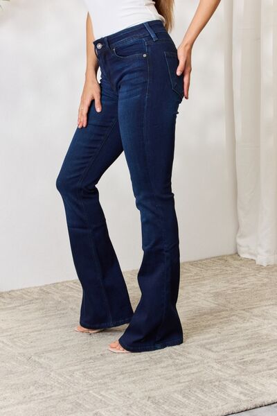 Kancan V-Waistband Slit Flare Pants – Betts and Coops Boutique