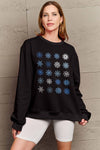 Simply Love Full Size Snowflakes Round Neck Sweatshirt