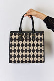 David Jones Argyle Pattern PU Leather Handbag