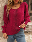 Swiss Dot Lace Detail Blouse