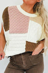 Color Block Cable-Knit Sweater Vest