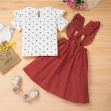 Short Sleeve Top and Overall Skirt Set