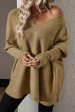 V-Neck Batwing Sleeve Pullover Sweater