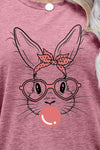 Easter Bunny Graphic Round Neck T-Shirt