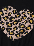 Leopard Heart Graphic Top and Pants Set